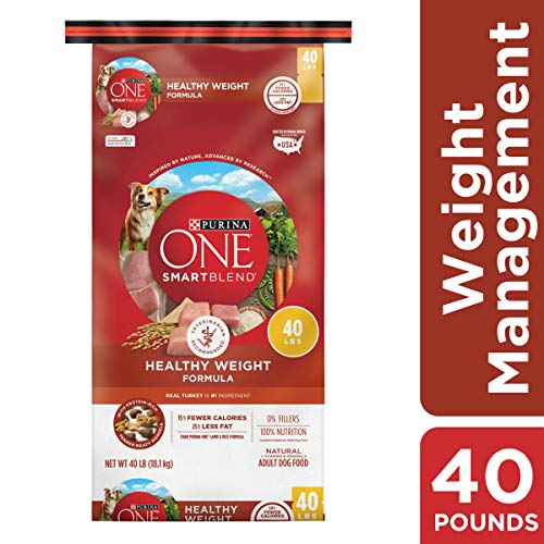 Book Cover Purina ONE Weight Management, Natural Dry Dog Food, SmartBlend Healthy Weight Formula - 40 lb. Bag
