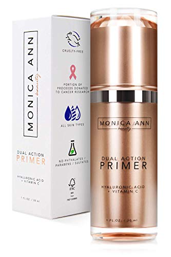Book Cover Monica Ann Beauty Dual-Action Face Primer - 30 mL | Hydrating Makeup Primer With Vitamin C & Hyaluronic Acid | Smoothing Translucent Matte Pore Minimizer | Foundation Primer For Any Skin Tone