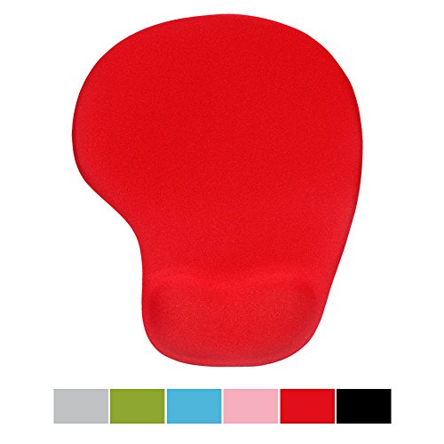Book Cover Office Mousepad with Gel Wrist Support - Ergonomic Gaming Desktop Mouse Pad Wrist Rest - Design Gamepad Mat Rubber Base for Laptop Comquter -Silicone Non-Slip Special-Textured Surface (05Red)