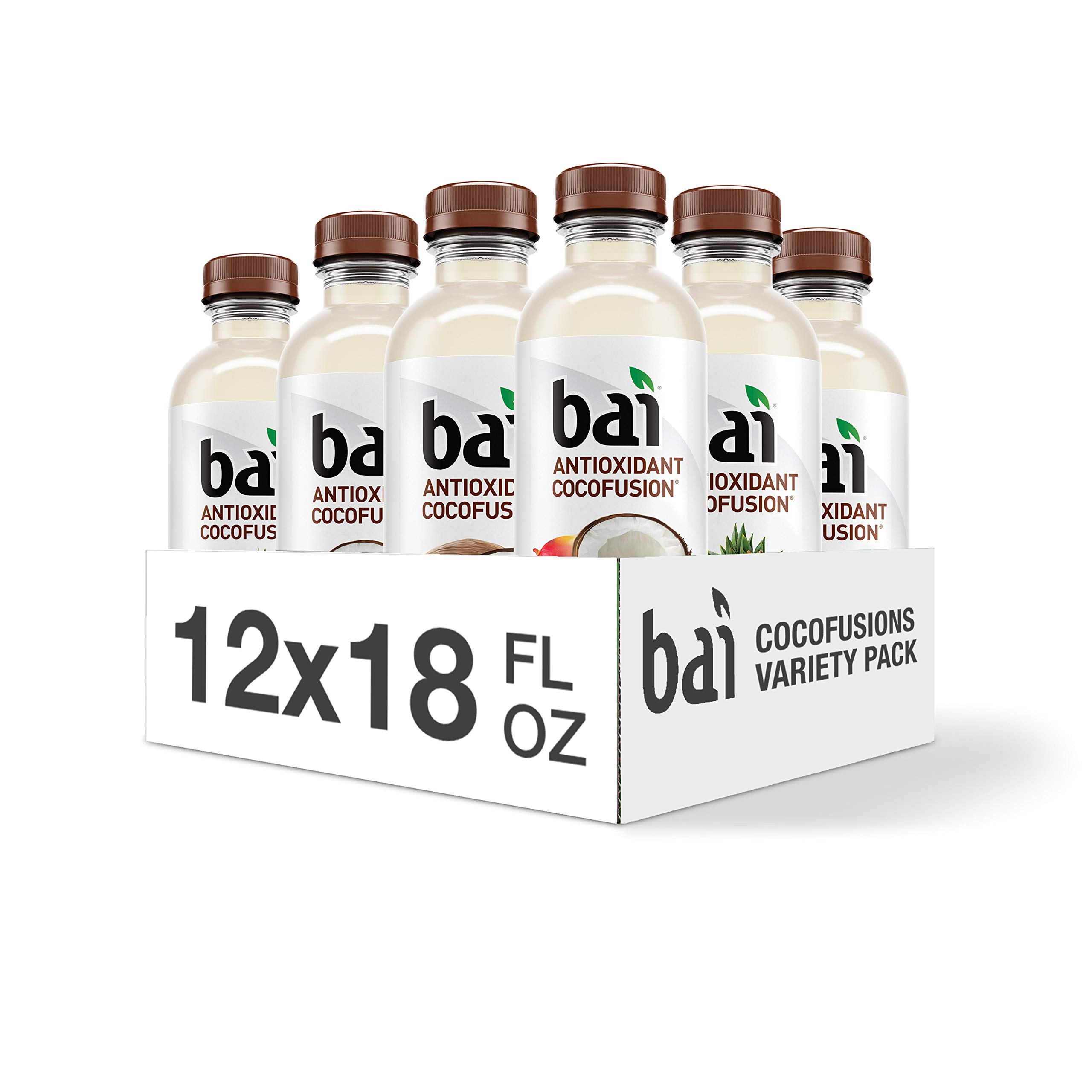 Book Cover Bai Coconut Flavored Water, Cocofusions Variety Pack II - 3 each of Andes Coconut Lime, Madagascar Coconut Mango, Molokai Coconut, Puna Coconut Pineapple - (Assorted Flavors)18 Fl Oz (Pack of 12)