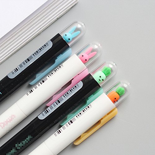 Book Cover Cute Kawaii Rabbit and radish Press Shape Gel Ink Pens school office supplies for girls Stationery novelty pens for kids stationary (4)