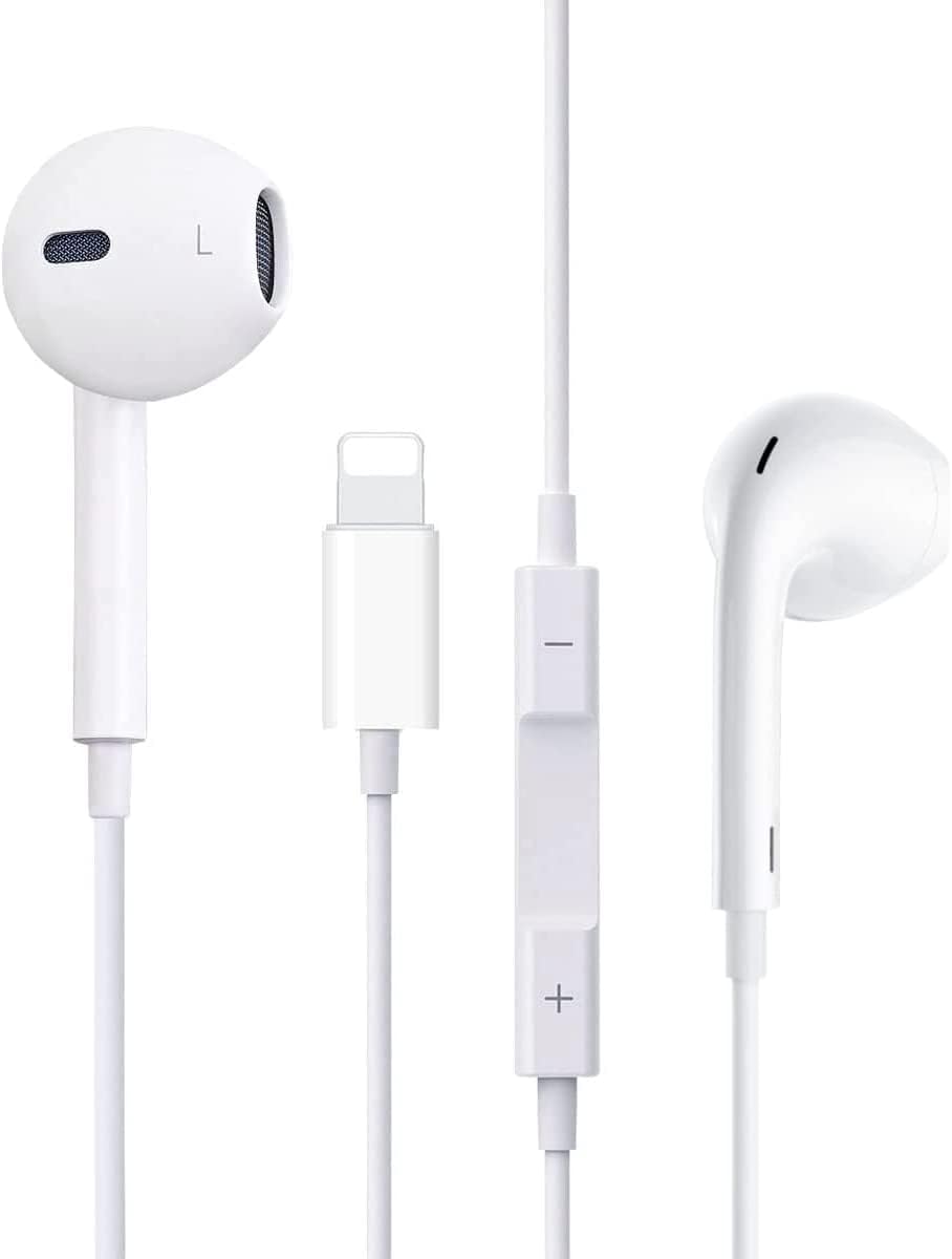 Book Cover [Apple MFi Certified]Earpods for iPhone In-Ear Headphones HiFi Stereo Sound Earphones Noise Cancelling Wired Earbuds Built in Mic+Volume Control Compatible with iPhone 11/12/12 Pro/13/13 Pro/14/XS Max White
