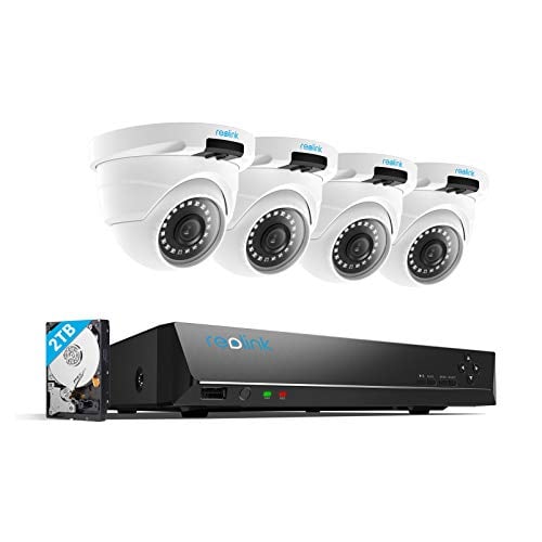 Book Cover Reolink 4MP 8CH PoE Video Surveillance System, 4 x Wired Outdoor 1440P PoE IP Cameras, 5MP/4MP Supported 8 Channel NVR Security System w/ 2TB HDD for 7/24 Recording RLK8-420D4