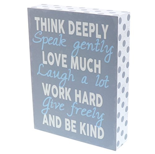 Book Cover Barnyard Designs 'Think Deeply Speak Gently Love Much' Box Wall Art Sign, Primitive Country Farmhouse Home Decor Sign With Sayings, 6
