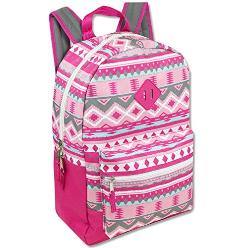 Book Cover Trail maker Girls' All Over Printed Backpack 17 Inch With Padded Straps (Pink)