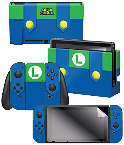 Book Cover Controller Gear Nintendo Switch Skin & Screen Protector Set, Officially Licensed by Nintendo - Super Mario Evergreen 