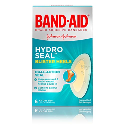Book Cover Band-Aid Brand Hydro Seal Adhesive Bandages for Heel Blisters, Waterproof Blister Pad & Hydrocolloid Gel Bandage, Sterile & Long-Lasting, 6 ct