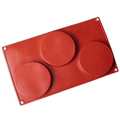Book Cover Silicone Cake Mold, 3 Cavities Disc Baking Mold Bakeware Non-stick Silicone Cake Pan DIY Cake Decorating Tools