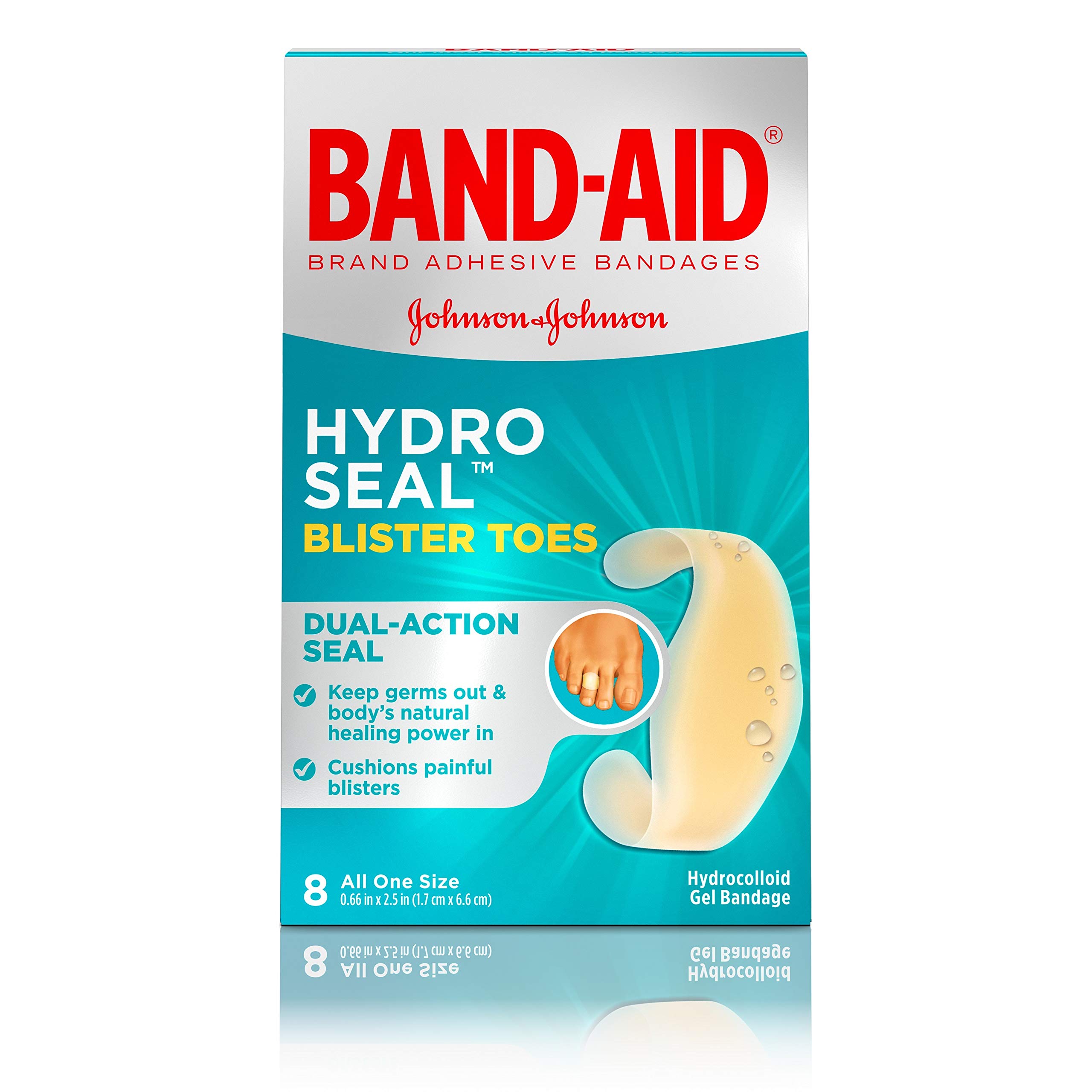 Book Cover Band-Aid Brand Hydro Seal Adhesive Bandages for Toe Blisters, Waterproof Blister Pad, 8 Count 8 Count (Pack of 1)