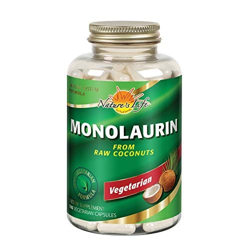 Book Cover Nature's Life Monolaurin Capsules, 990 mg | Vegetarian | Support for Healthy Immune Function & Digestion | Derived from Raw Coconuts | Optimal Wellness Benefits | 180 ct