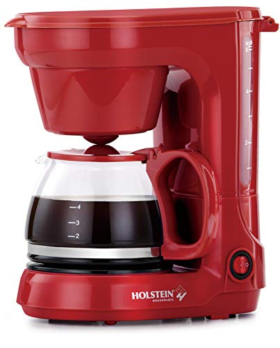 Book Cover Holstein Housewares, 5-Cup Coffee Maker, Red