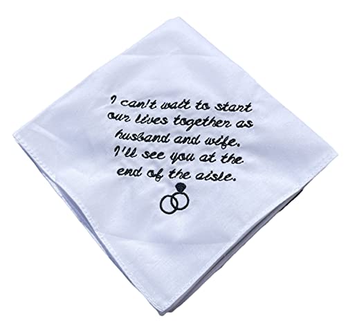 Book Cover Groom Wedding Handkerchief by Wedding Tokens- Groom Gift