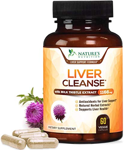 Book Cover Gentle Liver Cleanse & Detox with Milk Thistle (Silybum) - Dandelion Root - Artichoke to Naturally Support Liver Health for Men and Women, 22 Herb Supplement - 60 Capsules