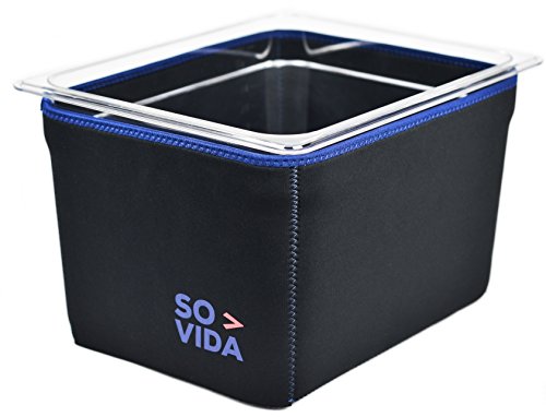 Book Cover SO-VIDA Sous Vide Container Sleeve Compatible For The Lipavi CL10 / EVERIE EVC-12 Quart / WyzerPro - Protects Your Work Surfaces and Saves You Electricity From Increased Insulation