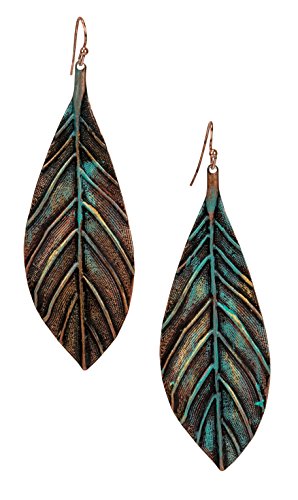 Book Cover New! Handmade Boho Lightweight Statement Leaf Earrings with Detailed Texture for Women | SPUNKYsoul Collection