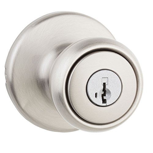Book Cover Kwikset 94002-852 Tylo Keyed Entry Knob with Smartkey Security In Satin Nickel