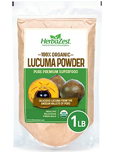 Book Cover Lucuma Powder Organic - Delicious & Fiber Packed - Vegan & USDA Certified - 16oz (454g) - Tasty Addition to Smoothies, Baked Goods, Cereal, Ice Cream & More!
