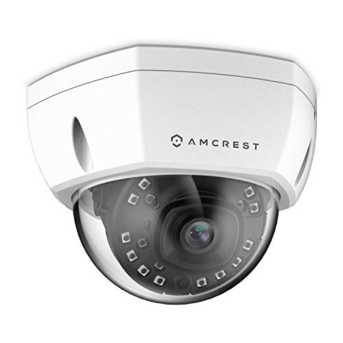 Book Cover Amcrest UltraHD 4K (8MP) Outdoor Security POE IP Camera, 3840x2160, 98ft NightVision, 2.8mm Lens, IP67 Weatherproof, IK10 Vandal Resistant Dome, MicroSD Recording, White (IP8M-2493EW)