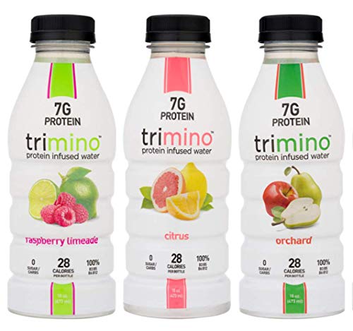 Book Cover Trimino Protein Infused Water, All-Natural Variety Pack, 16 Ounce (Pack of 12)