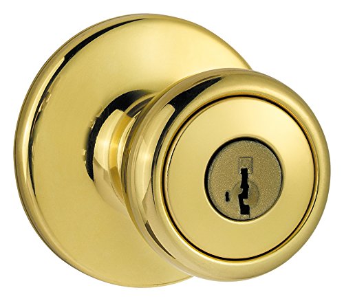 Book Cover Kwikset 94002-851 Tylo Keyed Entry Knob with SmartKey Security In Polished Brass
