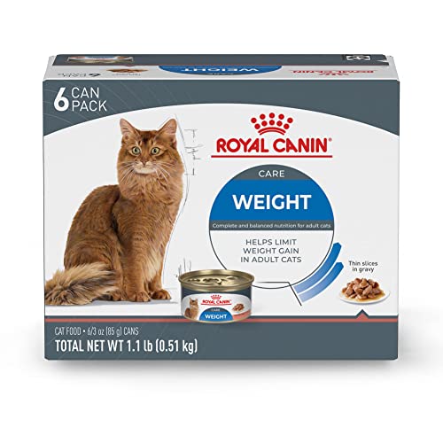 Book Cover Royal Canin Feline Weight Care Thin Slices in Gravy Canned Adult Wet Cat Food, 3 oz cans 6-pack