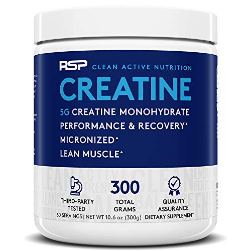 Book Cover RSP Creatine Monohydrate - Pure Micronized Creatine Powder Supplement for Increased Strength, Muscle Recovery, and Performance for Men & Women, Unflavored, 10.6 Ounce