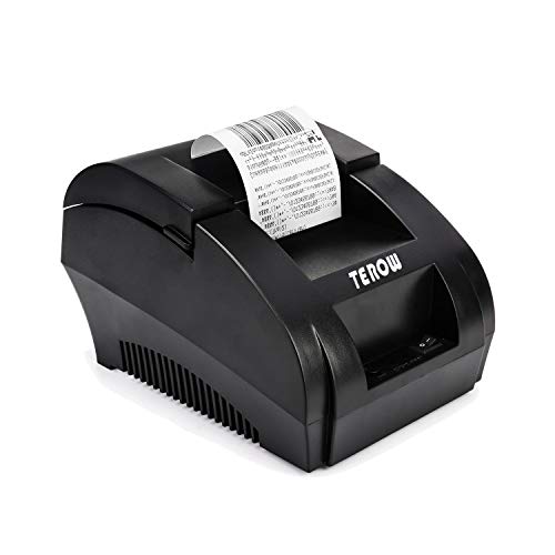 Book Cover TEROW Thermal Receipt Printer, 58mm Max-Width Small USB Direct Printer with High-Speed Printing and USB Interface Support to ESC/POS/Window and Linux System Portable Printer for Cash Register
