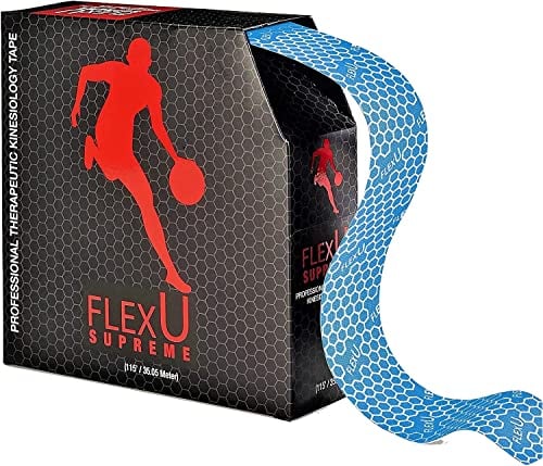 Book Cover FlexU Kinesiology Blue Tape; 115 feet Continuous Bulk Pack. Pro-Grade Hypoallergenic; Alleviates Pain, Reduces Swelling & Induces Faster Recovery from Sports Injuries.