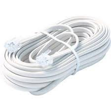 Book Cover Bistras 50 Ft 4C Telephone Extension Cord Cable Line Wire, for Any Phone, Modem, Fax Machine, Answering Machine, Caller ID, White Original Version