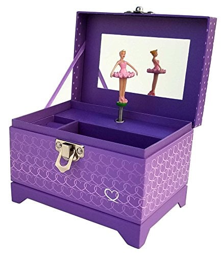 Book Cover My Tiny Treasures Box Company Ballerina Music Box (Heart Ballerina Music Box - Purple)