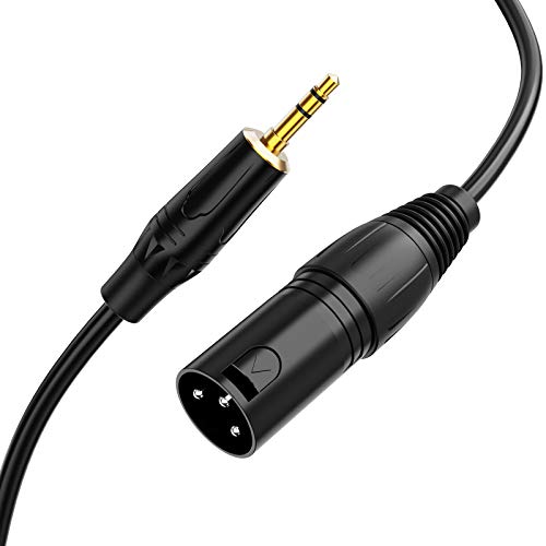 Book Cover CableCreation 3.5mm to XLR, 6 Feet 3.5mm (1/8 Inch) TRS Stereo Male to XLR Male Cable Compatible with iPhone, iPod, Tablet, Laptop and More, Black