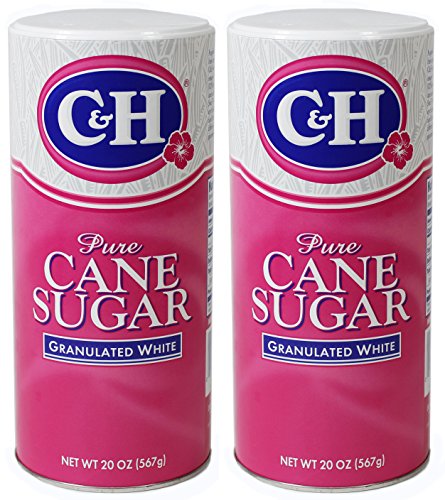Book Cover C&H Pure Cane Granulated Sugar, 20 Oz Easy Pour Reclosable Top Canister (Pack of 2)