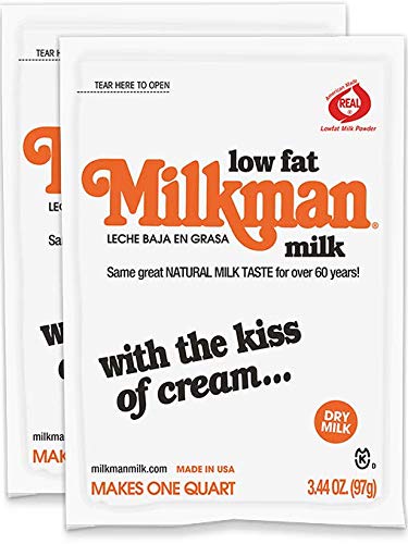 Book Cover Milkman Instant Low Fat Dry Powdered Milk - 2 Quarts (6.88 Oz) GMO Free