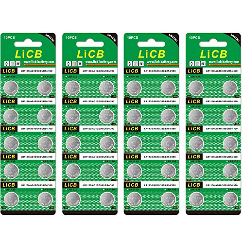 Book Cover LiCB 40 Pack LR1130 AG10 Batteries 1.5V Alkaline Button Cell Battery