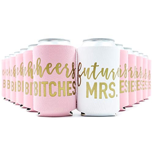 Book Cover Blue Panda 12-Pack Cheers Bitches Bachelorette Party Beer Can Sleeves