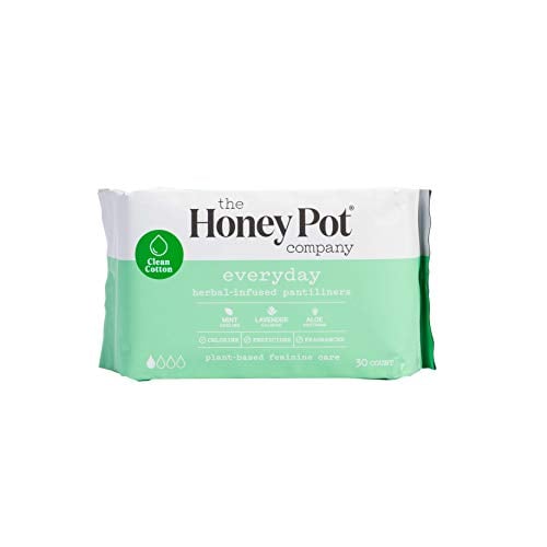 Book Cover The Honey Pot Company Everyday Herbal-Infused Pantiliners | Natural Sanitary Napkin Liners | Plant-Based Feminine Care | Chlorine-, Pesticide-, Paraben-, Carcinogen-, Fragrance-Free | 30 Liner Count