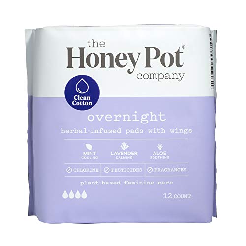 Book Cover The Honey Pot Clean Cotton Overnight Pads