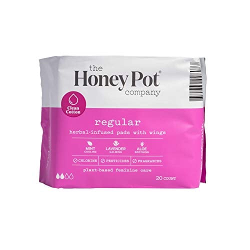 Book Cover The Honey Pot Clean Cotton Regular Absorbency Pads