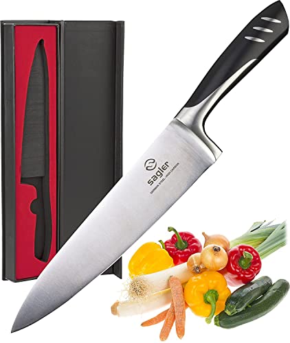 Book Cover chef knife 8 Inch - kitchen knife European steel - best chef knife for High Carbon Stainless Steel - Chopping knives for Budding Kitchen, cooking knives, and for professional chef knives (With Gift Box)