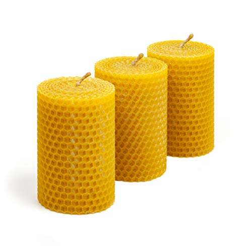 Book Cover Beeswax Candle Set of 3 Handmade Candles Best for Gift and Home Decor 100% Pure Quality