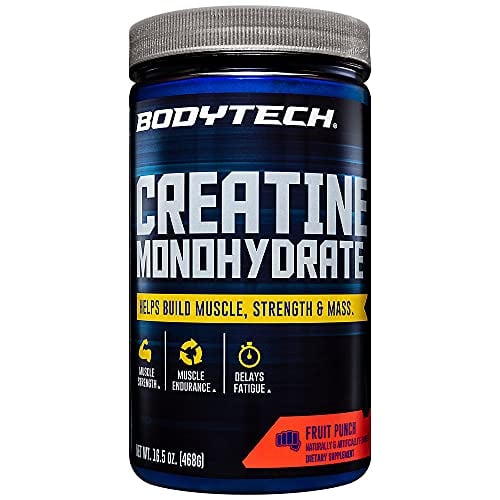 Book Cover BodyTech 100 Pure Creatine Monohydrate 5GM, Fruit Punch Improve Muscle Performance, Strength Mass (16.5 Ounce Powder)