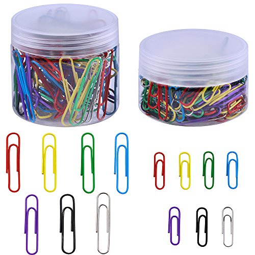Book Cover Supla 2 Box 7 Colors Paper Clips Assorted Sizes Paperclips Colored Medium Large Smooth Office Accessories