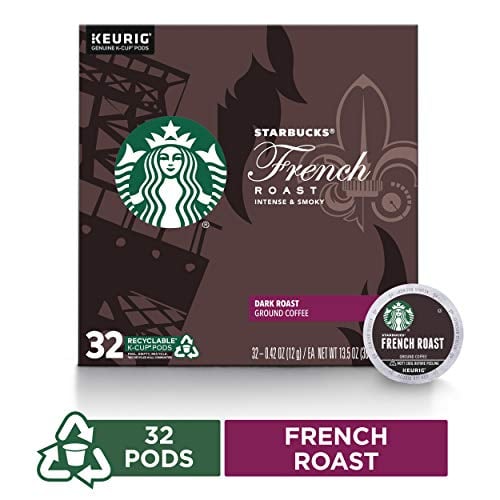 Book Cover Starbucks French Roast Dark Roast Single Cup Coffee for Keurig Brewers, Box of 32 K-Cup Pods