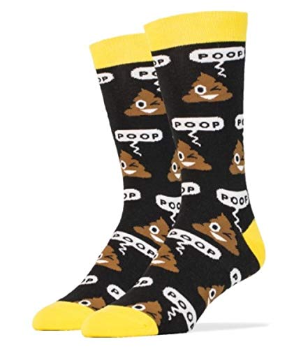 Book Cover Poop Emoji Men's Crew Socks
