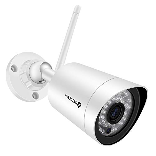 Book Cover Dericam 1080P Wireless Outdoor Security Camera with Crystal Glass 3MP HD Lens, Full HD 1080P@30FPS, External Memory Card Slot Available, B2A, White