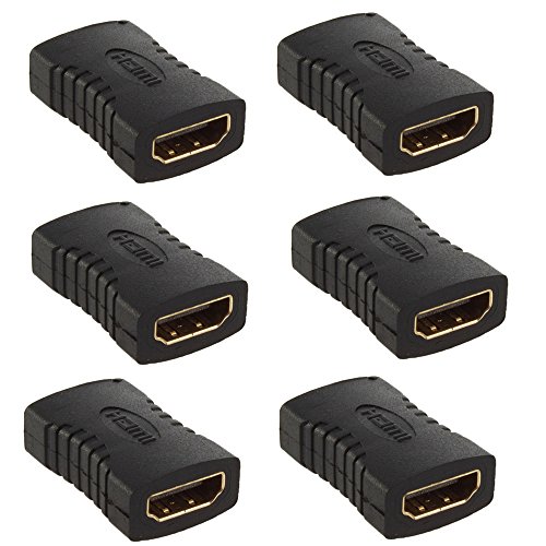 Book Cover HDMI Female to HDMI Female Coupler Connector Pack 6pcs Adapter Extender F/F High Speed