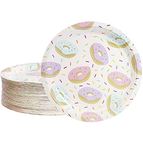 Book Cover Donut Party Supplies, Sprinkle Plates (9 in., 80 Pack)