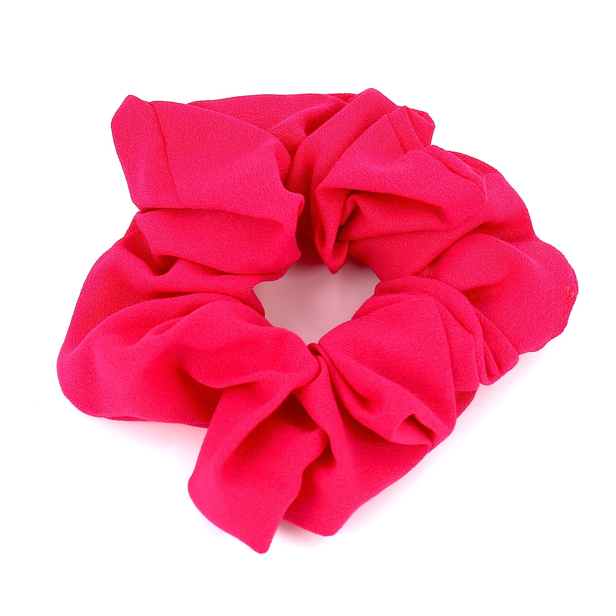 Book Cover One Piece Ladies Hair Accessories Women Girls Simple Hair Ties Scrunchy Solid Colour Premium Gifts Chiffon Hair Bands Scrunchies for Hair (Deep Pink)