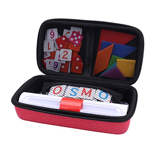 Book Cover Aenllosi Storage Organizer Case for Osmo Genius Kit, fits OSMO Base/Starter/Numbers/Words/Tangram/Coding Awbie Game (for OSMO Genius Set, Red)