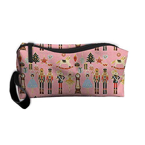 Book Cover New Nutcracker Christmas-Pink Xmas Cosmetic Bag Pencil Case MakeUp Organizer Lightweight Hanging Toiletry Travel Bag